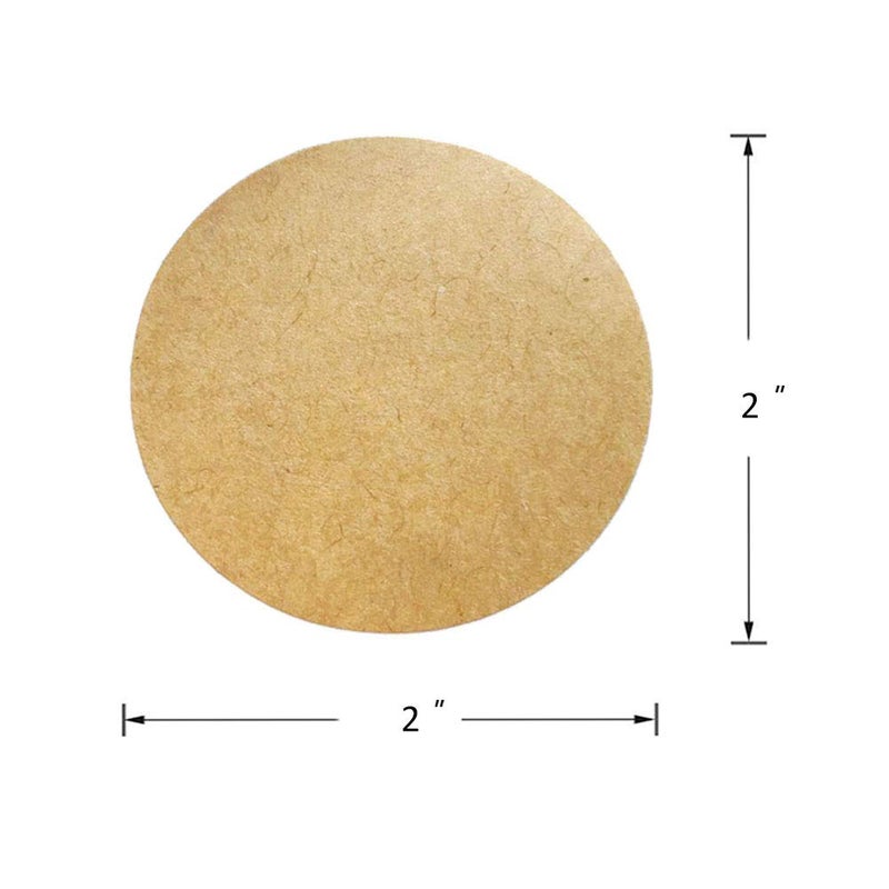 Hcode 2'' Natural Circle Price Stickers Kraft Paper Dots Labels Target Pasters Adhesive Writable Labels 500 Pieces Per Roll (2 inches) - Image 3